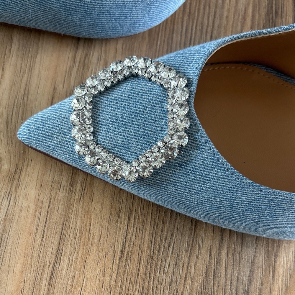 Steve Madden Denim Blue Embellished Heels